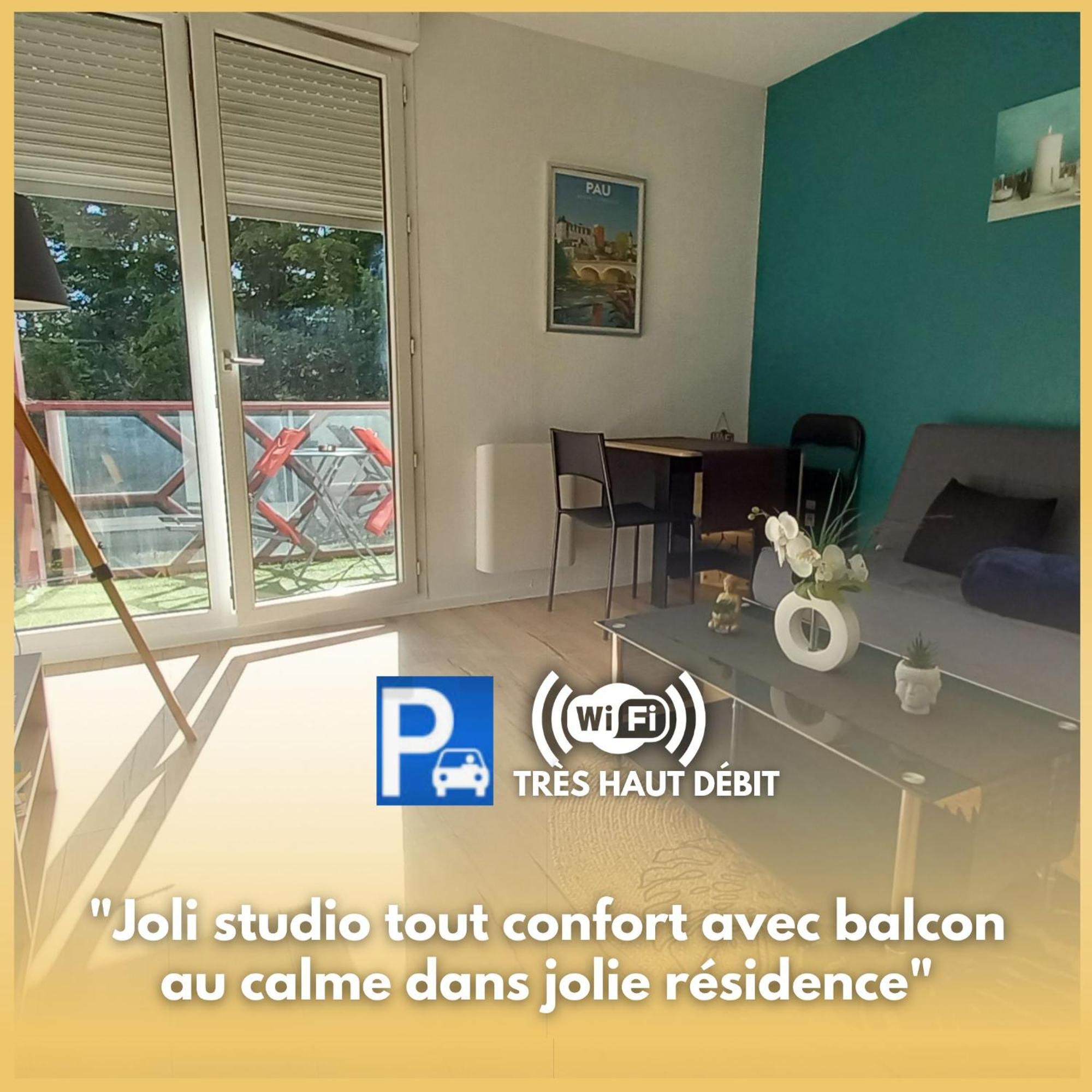Appartement Le Petit Park-Studio-Terrasse- Piscine-Wifi Fibre à Pau Extérieur photo